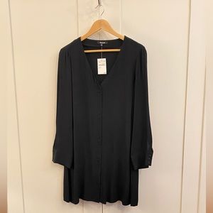 Madewell Black Shirt Dress, Longsleeves NWT